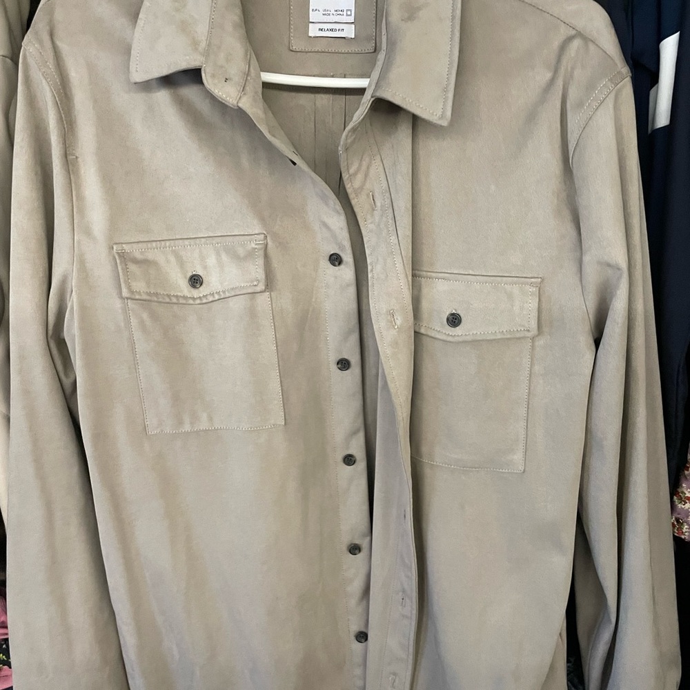 Suede Gray Button Up Super Super Soft From Zara - image 2